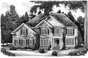 Exterior - Front Elevation 3 for Colonial House Plan #927-578 - 5 bed, 4.5 bath