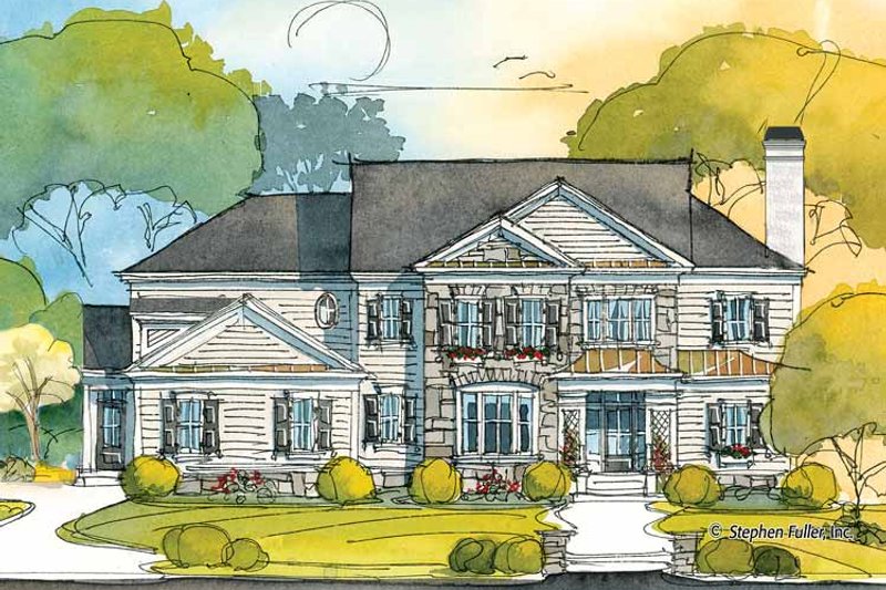 Home Plan - Exterior - Front Elevation 3 for Colonial House Plan #429-411 - 4 bed, 3.5 bath