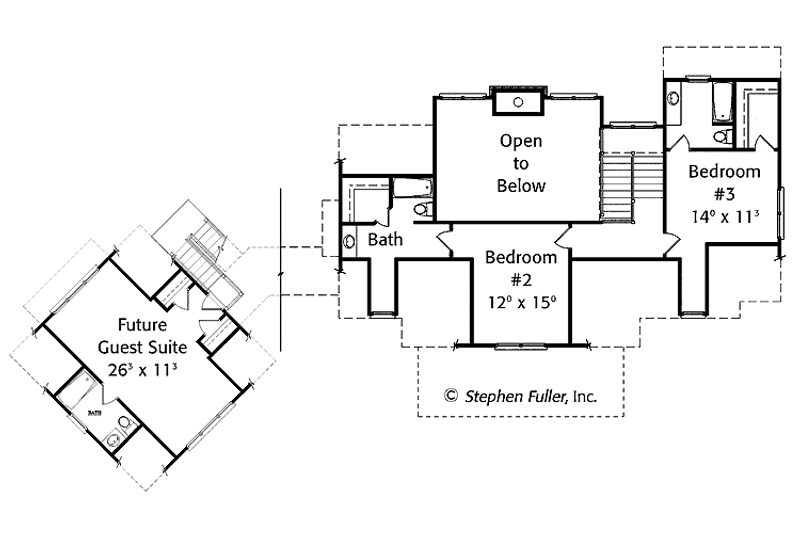Home Plan - Floor Plan - Upper Floor for Craftsman House Plan #429-382 - 3 bed, 3.5 bath