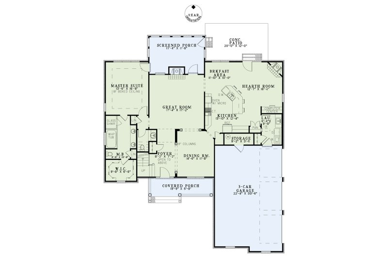 Dream House Plan - Floor Plan - Main Floor for Traditional House Plan #17-2383 - 4 bed, 2.5 bath
