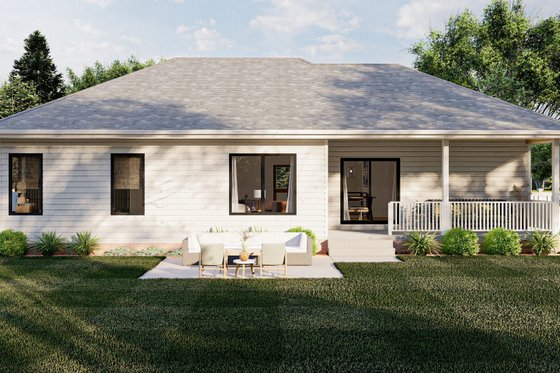 Exterior - Rear Elevation for Farmhouse House Plan #455-224 - 3 bed, 2 bath