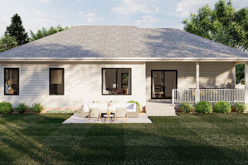 Home Plan - Exterior - Rear Elevation for Farmhouse House Plan #455-224 - 3 bed, 2 bath