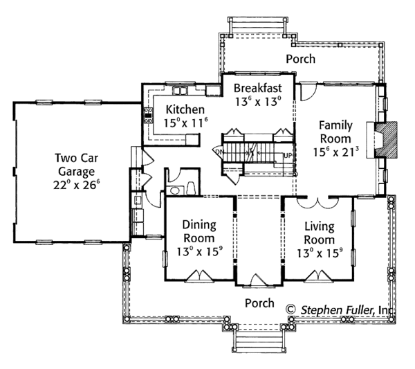 House Design - Country Floor Plan - Main Floor Plan #429-345