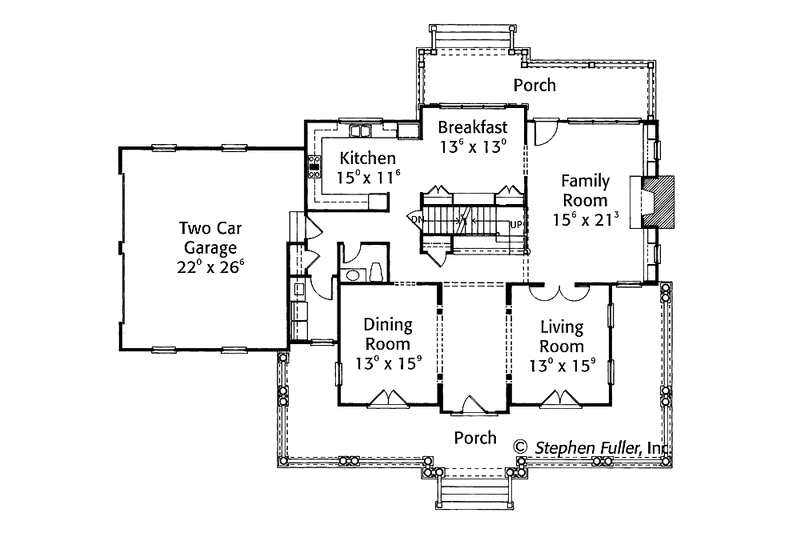Home Plan - Floor Plan - Main Floor for Country House Plan #429-345 - 4 bed, 3.5 bath