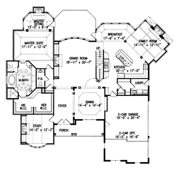 Architectural House Design - Country Floor Plan - Main Floor Plan #54-377