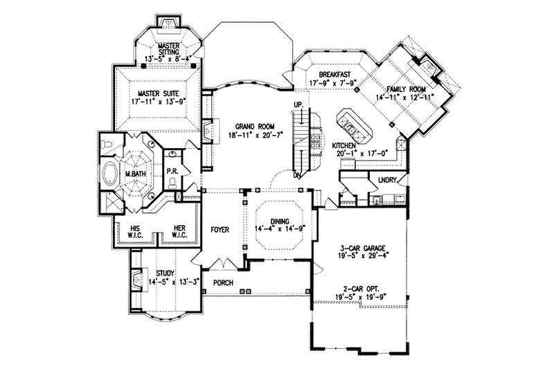 Home Plan - Floor Plan - Main Floor 1 for Country House Plan #54-377 - 4 bed, 3.5 bath
