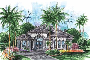 Home Plan - Mediterranean Exterior - Front Elevation Plan #1017-117