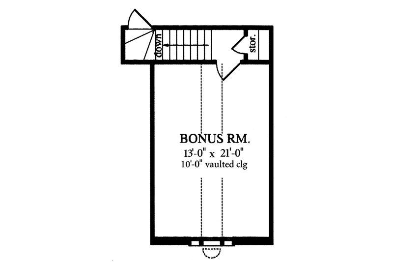 House Blueprint - Floor Plan - Upper Floor for Country House Plan #42-556 - 3 bed, 2 bath