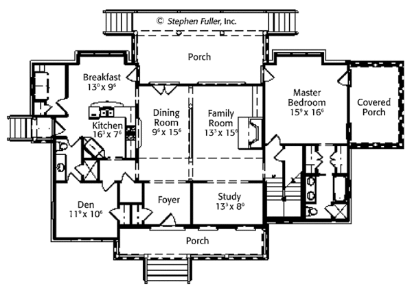Architectural House Design - Country Floor Plan - Main Floor Plan #429-424
