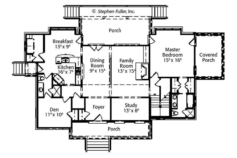 Home Plan - Floor Plan - Main Floor for Country House Plan #429-424 - 3 bed, 4 bath