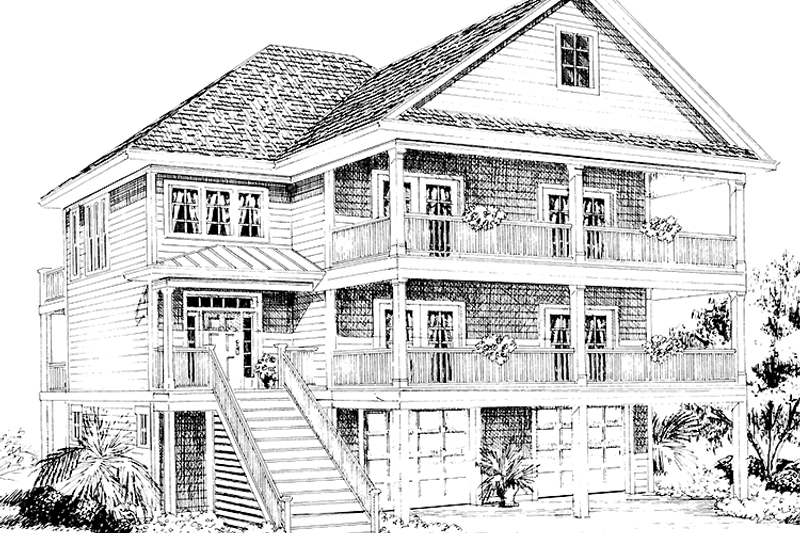 Architectural House Design - Country Exterior - Front Elevation Plan #991-7