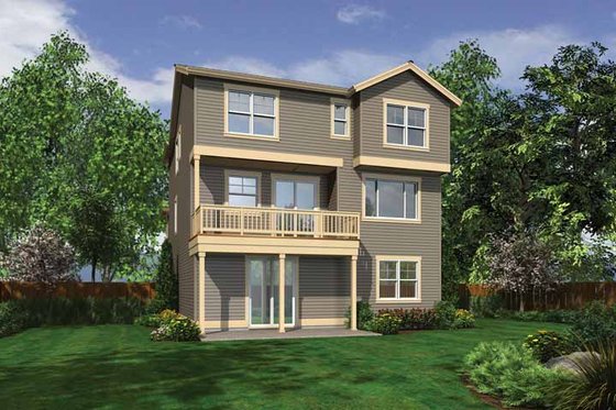 Exterior - Rear Elevation for Craftsman House Plan #132-559 - 4 bed, 3.5 bath