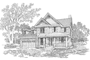 Exterior - Front Elevation 3 for Country House Plan #929-596 - 4 bed, 2.5 bath