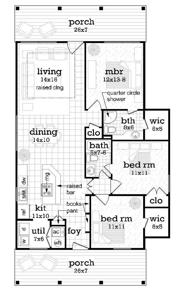 Architectural House Design - Cottage Floor Plan - Main Floor Plan #45-617