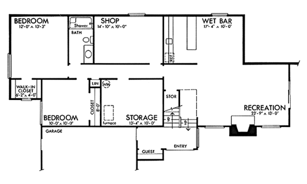Home Plan - Contemporary Floor Plan - Lower Floor Plan #320-1331
