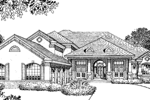 House Plan Design - Exterior - Front Elevation for Mediterranean House Plan #417-664 - 4 bed, 4.5 bath