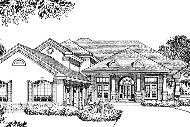 Architectural House Design - Mediterranean Exterior - Front Elevation Plan #417-664