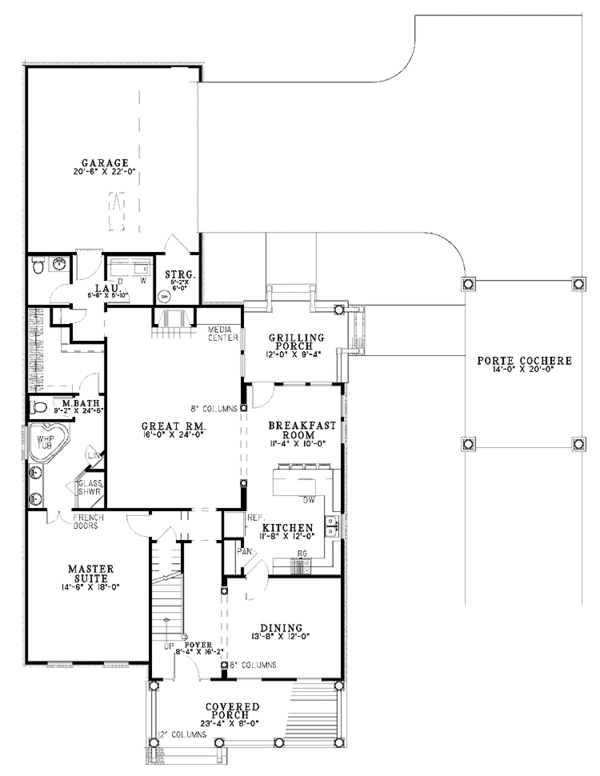 Home Plan - Colonial Floor Plan - Main Floor Plan #17-2874