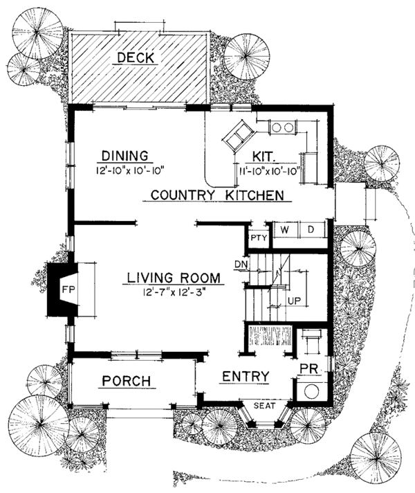 House Plan Design - Craftsman Floor Plan - Main Floor Plan #1016-3