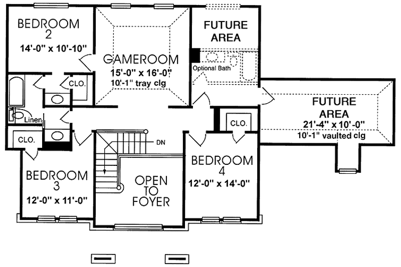 Home Plan - Floor Plan - Upper Floor for European House Plan #974-56 - 4 bed, 2.5 bath