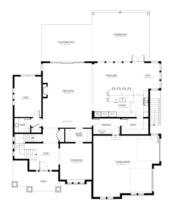 Home Plan - Farmhouse Floor Plan - Main Floor Plan #1114-86