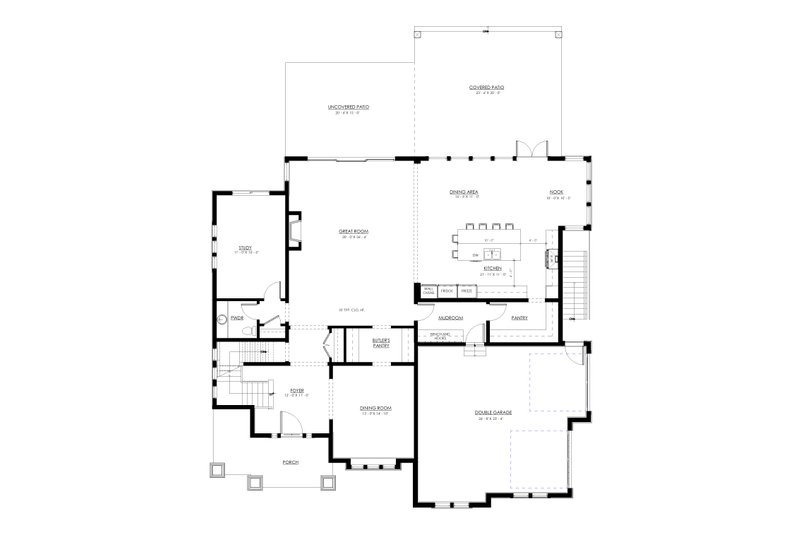 Home Plan - Floor Plan - Main Floor for Farmhouse House Plan #1114-86 - 4 bed, 3.5 bath