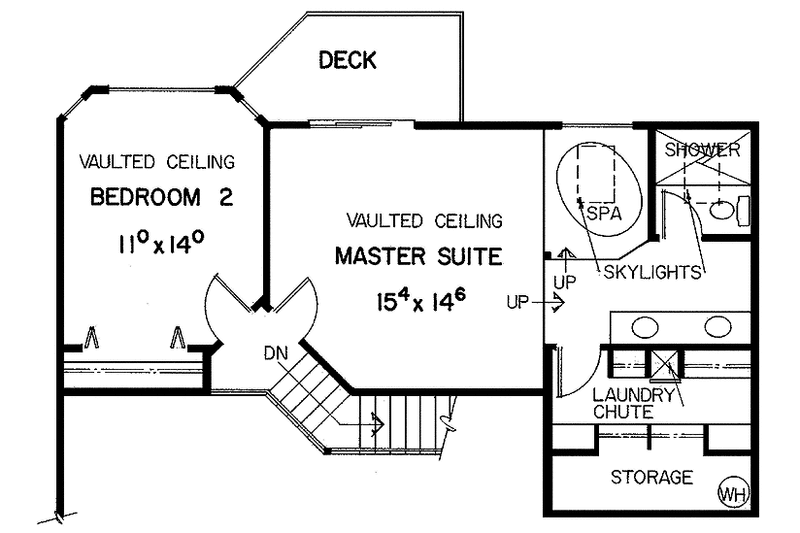 Home Plan - Floor Plan - Upper Floor for Contemporary House Plan #60-784 - 3 bed, 2.5 bath