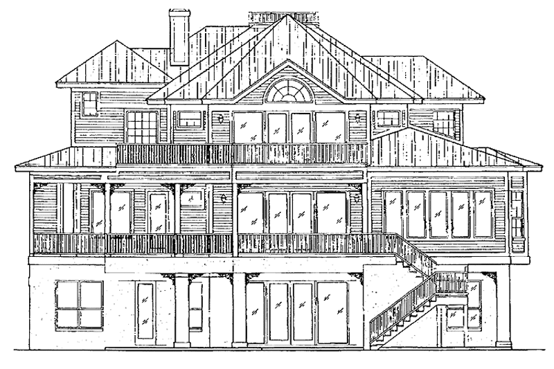 Home Plan - Exterior - Rear Elevation for Mediterranean House Plan #417-733 - 4 bed, 4.5 bath