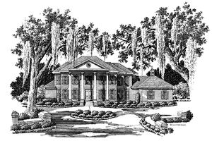House Design - Exterior - Front Elevation for Classical House Plan #952-252 - 4 bed, 3 bath