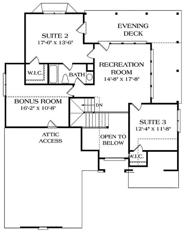 Home Plan - Traditional Floor Plan - Upper Floor Plan #453-388