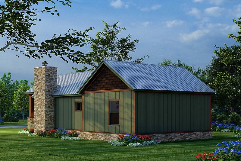 House Plan Design - Exterior - Rear Elevation for Craftsman House Plan #923-222 - 2 bed, 1 bath