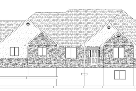 Exterior - Front Elevation 3 for Ranch House Plan #1060-26 - 5 bed, 3.5 bath