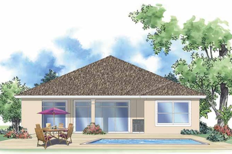Dream House Plan - Exterior - Rear Elevation 1 for Mediterranean House Plan #930-379 - 2 bed, 2 bath
