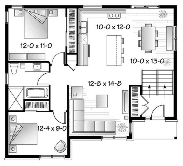 House Blueprint - Contemporary Floor Plan - Main Floor Plan #23-2578