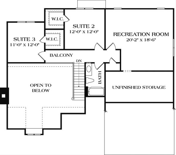 Home Plan - Craftsman Floor Plan - Upper Floor Plan #453-10