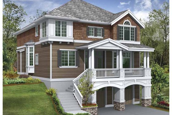 Exterior - Front Elevation 3 for Craftsman House Plan #132-383 - 3 bed, 2.5 bath