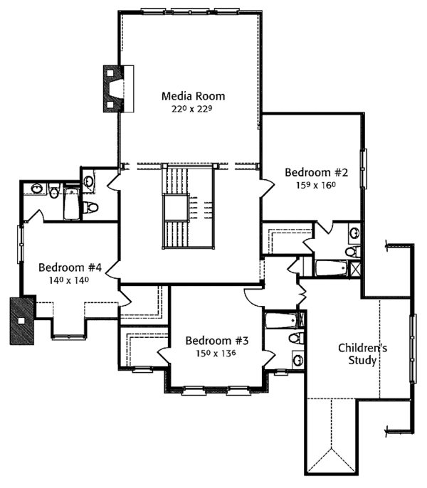 House Blueprint - Victorian Floor Plan - Upper Floor Plan #429-252