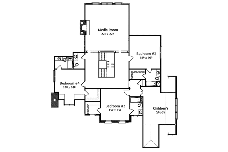 Home Plan - Floor Plan - Upper Floor for Victorian House Plan #429-252 - 4 bed, 4 bath