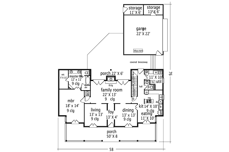 Home Plan - Floor Plan - Main Floor for Victorian House Plan #45-467 - 4 bed, 3.5 bath