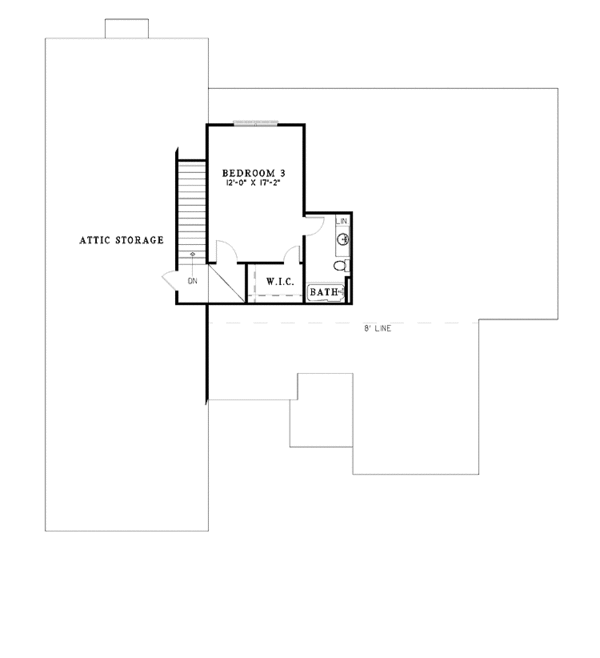 House Design - Ranch Floor Plan - Upper Floor Plan #17-2966