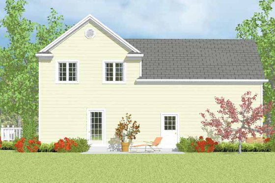 Exterior - Rear Elevation for Country House Plan #72-1113 - 3 bed, 2.5 bath