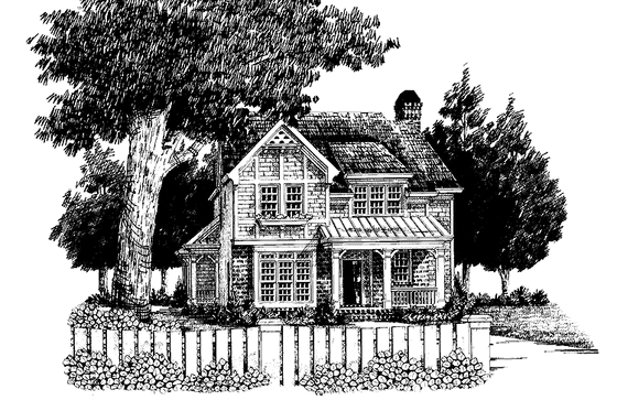 Exterior - Front Elevation 3 for European House Plan #927-320 - 3 bed, 2.5 bath