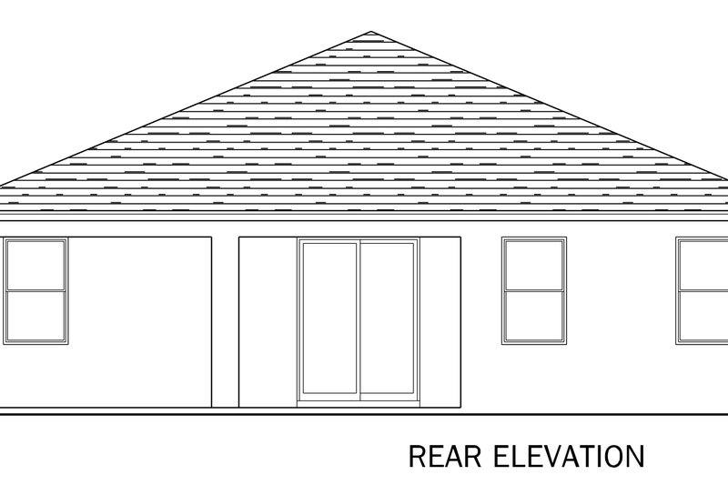 House Blueprint - Exterior - Rear Elevation for Traditional House Plan #1058-255 - 4 bed, 3 bath
