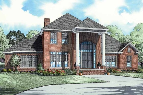 Exterior - Front Elevation 3 for Classical House Plan #17-2684 - 3 bed, 3 bath