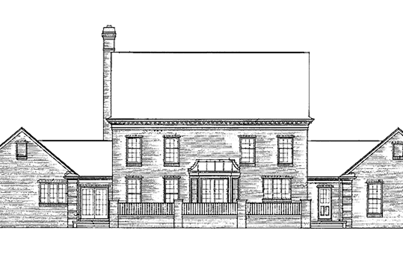 Home Plan - Exterior - Rear Elevation for Classical House Plan #72-832 - 5 bed, 3.5 bath