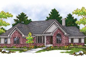 House Design - Exterior - Front Elevation for Mediterranean House Plan #70-1365 - 2 bed, 2.5 bath