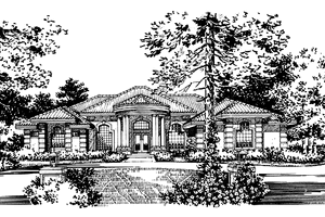 Home Plan - Mediterranean Exterior - Front Elevation Plan #417-535