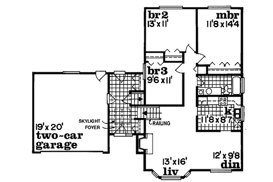 Floor Plan - Main Floor for Traditional House Plan #47-236 - 3 bed, 1 bath