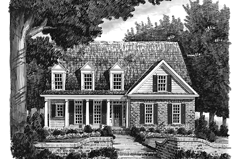 House Plan Design - Exterior - Front Elevation 3 for Colonial House Plan #927-796 - 4 bed, 3 bath