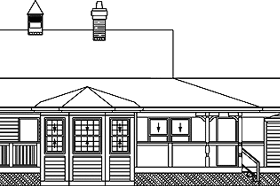 Exterior - Rear Elevation for Ranch House Plan #47-737 - 3 bed, 2 bath
